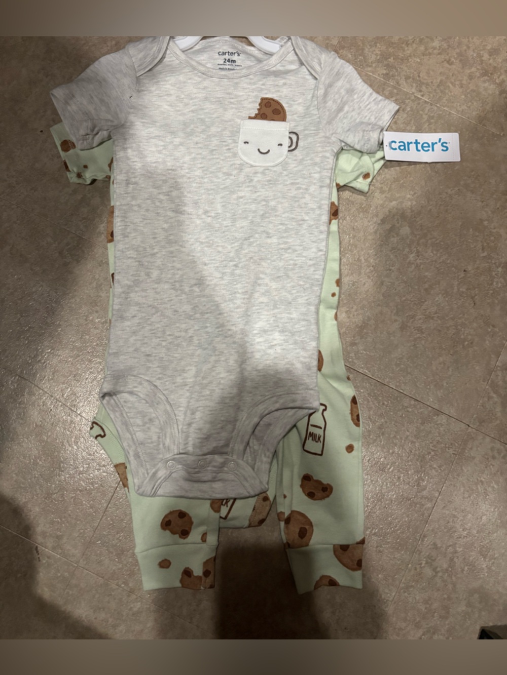 Carter's Cookies and Milk 3 piece Onesie & Pants set